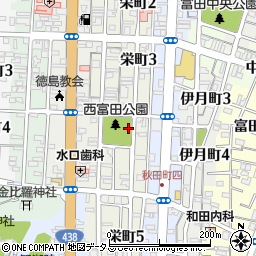 西富田公園トイレ周辺の地図