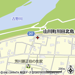 徳島県吉野川市山川町川田1184周辺の地図