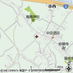 山口県防府市台道市西190周辺の地図