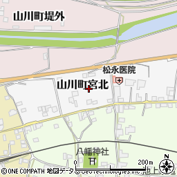 徳島県吉野川市山川町宮北周辺の地図