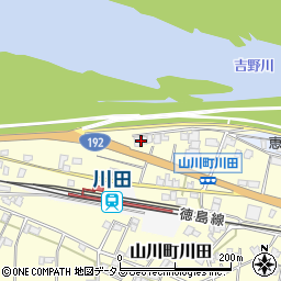 徳島県吉野川市山川町川田206周辺の地図