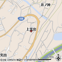 徳島県美馬市美馬町上突出周辺の地図