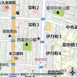 クリーニングランドリー・キッチン秋田町店周辺の地図