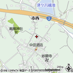 山口県防府市台道市西198周辺の地図