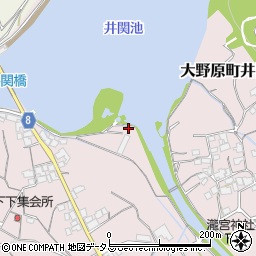 香川県観音寺市大野原町井関1283周辺の地図