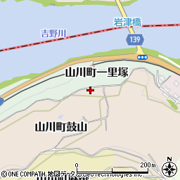 徳島県吉野川市山川町鼓山周辺の地図
