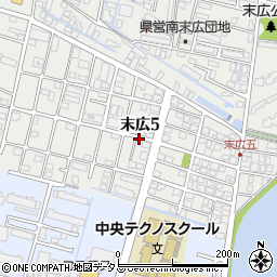 徳島県徳島市末広5丁目周辺の地図