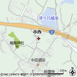 山口県防府市台道市西167周辺の地図