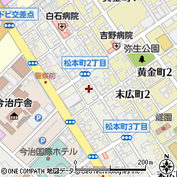愛媛県今治市松本町周辺の地図