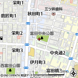 富田中央公園トイレ周辺の地図