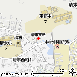 下関市清末支所周辺の地図