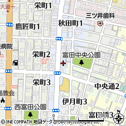 ミニッツパーク２４ｈ秋田町第１駐車場周辺の地図