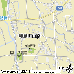 徳島県吉野川市鴨島町山路1543周辺の地図