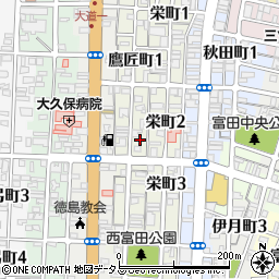 徳島県徳島市鷹匠町2丁目14周辺の地図