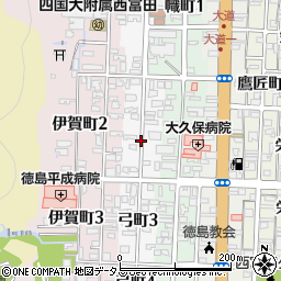 徳島県徳島市弓町周辺の地図