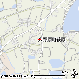 香川県観音寺市大野原町萩原196周辺の地図