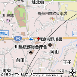 吉野川裁判所前周辺の地図