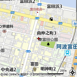 徳島県徳島市富田橋1丁目46周辺の地図