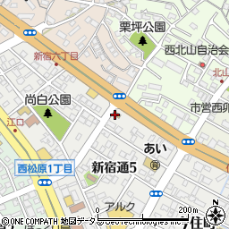 松屋周南店周辺の地図