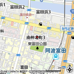 徳島県徳島市南仲之町3丁目19周辺の地図