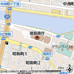 徳島県庁民放記者室周辺の地図