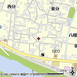 徳島県美馬市脇町大字猪尻東分81周辺の地図