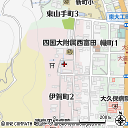 四国大学附属　西富田こども園周辺の地図