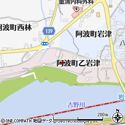 徳島県阿波市阿波町乙岩津周辺の地図