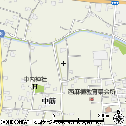 徳島県吉野川市鴨島町西麻植（中筋）周辺の地図