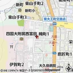 徳島市　西富田公民館周辺の地図