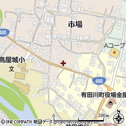 和歌山県有田郡有田川町市場19周辺の地図