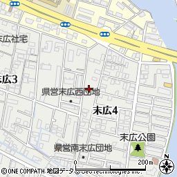 徳島県徳島市末広4丁目周辺の地図
