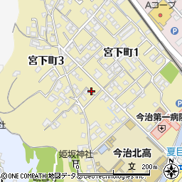 愛媛県今治市宮下町周辺の地図