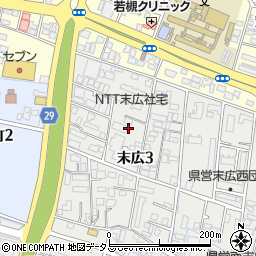 徳島県徳島市末広3丁目周辺の地図
