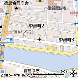 徳島県徳島市中洲町周辺の地図