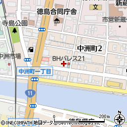 徳島県徳島市中洲町1丁目25周辺の地図