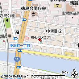 徳島県徳島市中洲町1丁目28周辺の地図