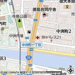 中洲八木病院周辺の地図