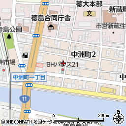 徳島県徳島市中洲町1丁目36周辺の地図