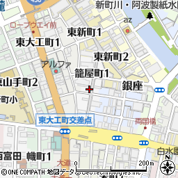 徳島県徳島市籠屋町周辺の地図