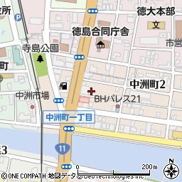 徳島県徳島市中洲町1丁目32周辺の地図