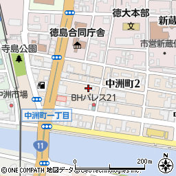 徳島県徳島市中洲町1丁目35周辺の地図
