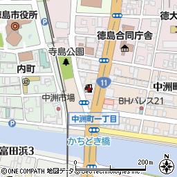 徳島県徳島市中洲町1丁目66周辺の地図