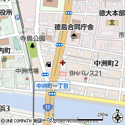徳島県徳島市中洲町1丁目40周辺の地図