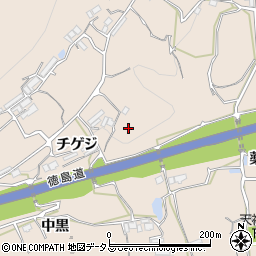 徳島県美馬市美馬町チゲジ周辺の地図