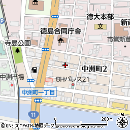 徳島県徳島市中洲町1丁目47周辺の地図