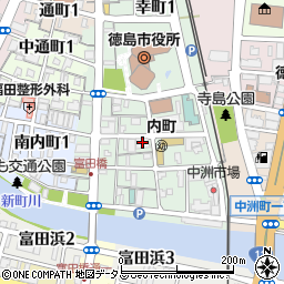 徳島市　内町児童館周辺の地図
