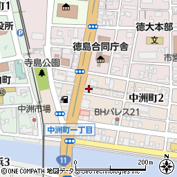 徳島県徳島市中洲町1丁目45周辺の地図