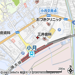 山口県下関市小月駅前周辺の地図