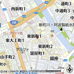 徳島県徳島市東新町周辺の地図